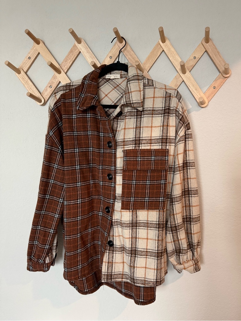SHOP STEVIE Boutique Two-Toned Flannel Plaid Shacket